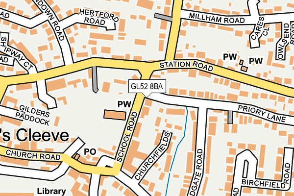 GL52 8BA map - OS OpenMap – Local (Ordnance Survey)