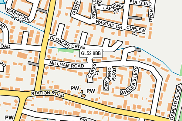 GL52 8BB map - OS OpenMap – Local (Ordnance Survey)