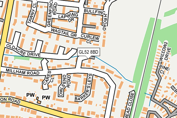 GL52 8BD map - OS OpenMap – Local (Ordnance Survey)