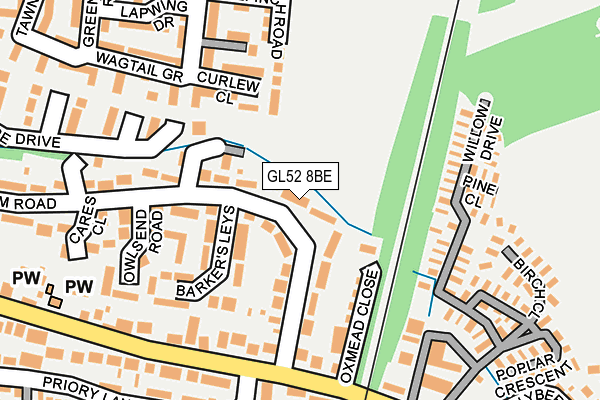 GL52 8BE map - OS OpenMap – Local (Ordnance Survey)