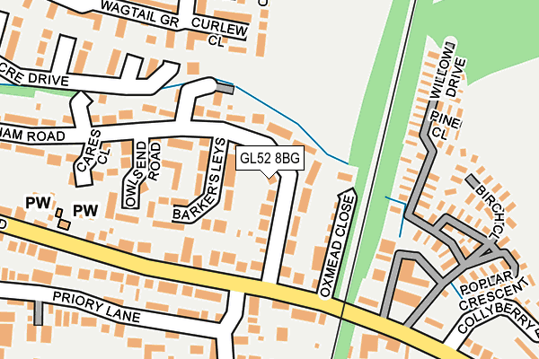 GL52 8BG map - OS OpenMap – Local (Ordnance Survey)