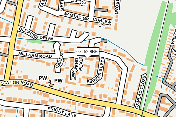 GL52 8BH map - OS OpenMap – Local (Ordnance Survey)