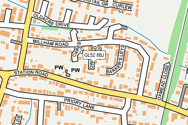 GL52 8BJ map - OS OpenMap – Local (Ordnance Survey)