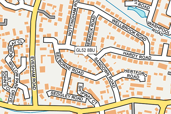 GL52 8BU map - OS OpenMap – Local (Ordnance Survey)