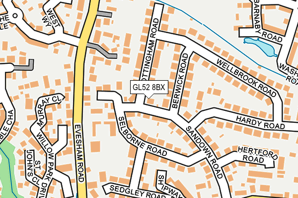 GL52 8BX map - OS OpenMap – Local (Ordnance Survey)