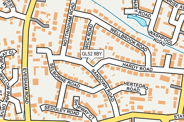 GL52 8BY map - OS OpenMap – Local (Ordnance Survey)