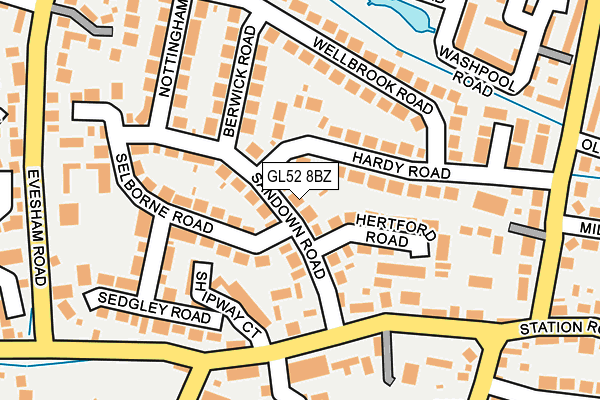 GL52 8BZ map - OS OpenMap – Local (Ordnance Survey)