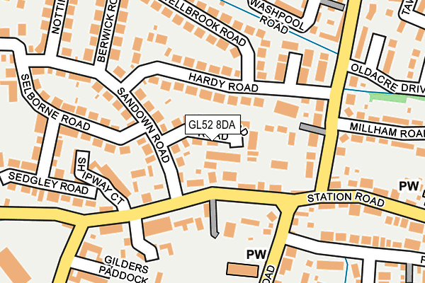 GL52 8DA map - OS OpenMap – Local (Ordnance Survey)