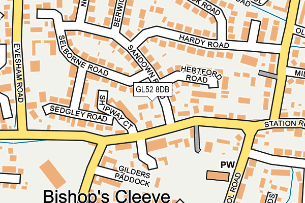 GL52 8DB map - OS OpenMap – Local (Ordnance Survey)