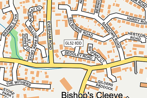 GL52 8DD map - OS OpenMap – Local (Ordnance Survey)
