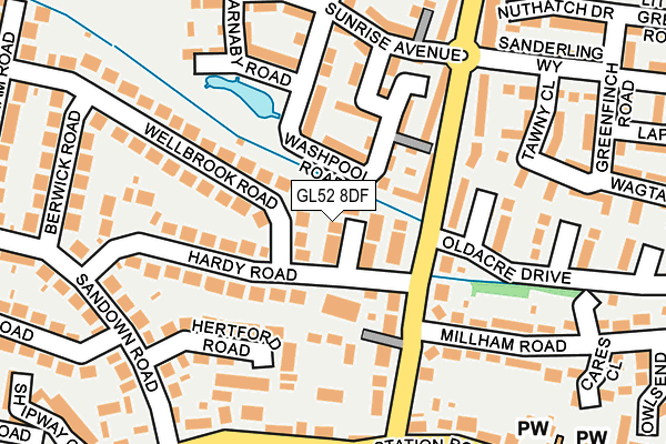 GL52 8DF map - OS OpenMap – Local (Ordnance Survey)