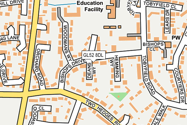 GL52 8DL map - OS OpenMap – Local (Ordnance Survey)