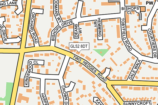 GL52 8DT map - OS OpenMap – Local (Ordnance Survey)