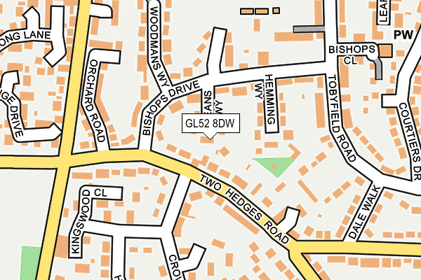 GL52 8DW map - OS OpenMap – Local (Ordnance Survey)
