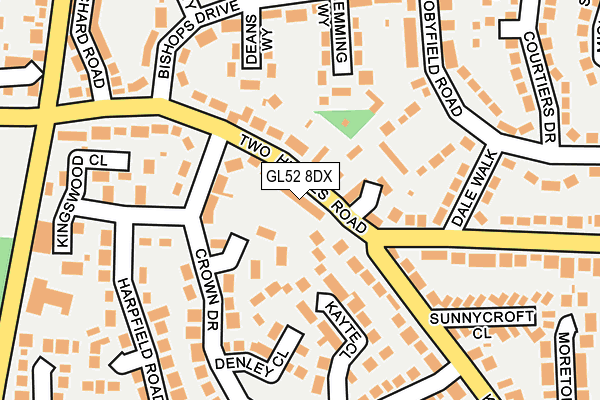 GL52 8DX map - OS OpenMap – Local (Ordnance Survey)