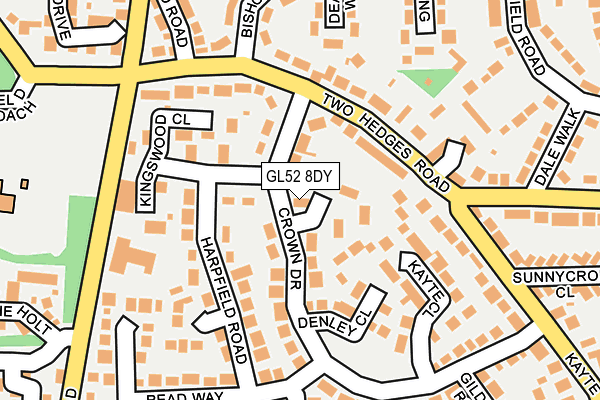 GL52 8DY map - OS OpenMap – Local (Ordnance Survey)