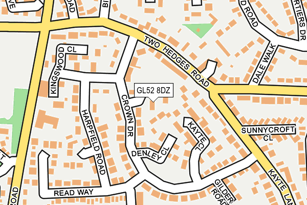 GL52 8DZ map - OS OpenMap – Local (Ordnance Survey)