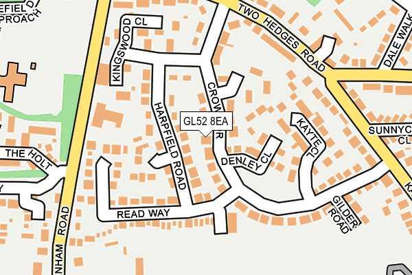 GL52 8EA map - OS OpenMap – Local (Ordnance Survey)