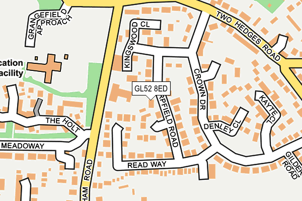 GL52 8ED map - OS OpenMap – Local (Ordnance Survey)