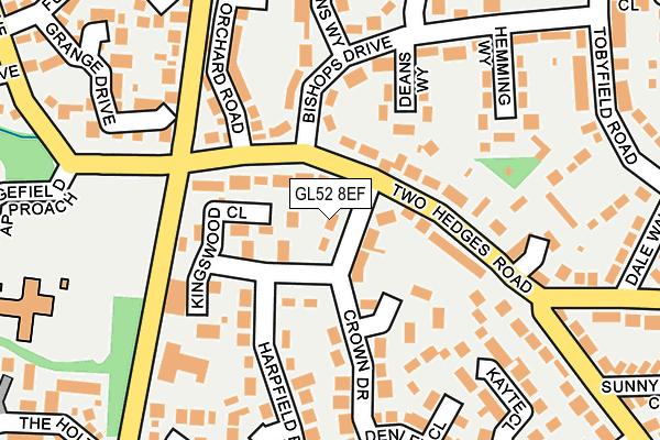 GL52 8EF map - OS OpenMap – Local (Ordnance Survey)