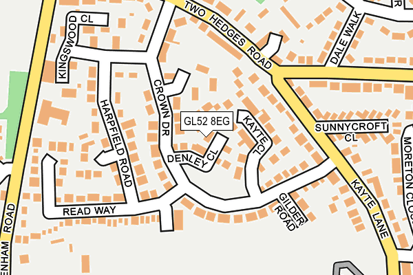GL52 8EG map - OS OpenMap – Local (Ordnance Survey)