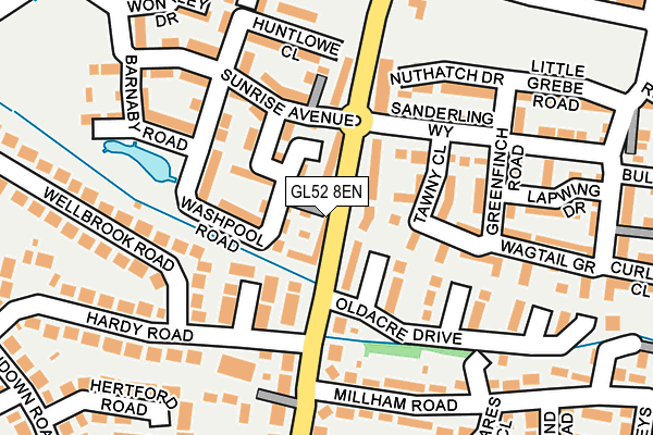 GL52 8EN map - OS OpenMap – Local (Ordnance Survey)