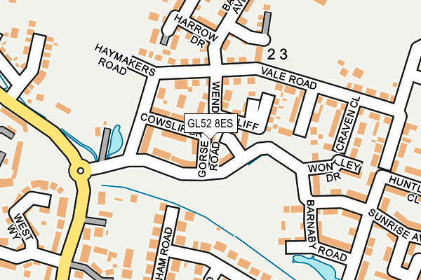 GL52 8ES map - OS OpenMap – Local (Ordnance Survey)