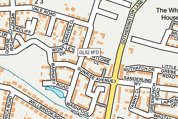 GL52 8FD map - OS OpenMap – Local (Ordnance Survey)