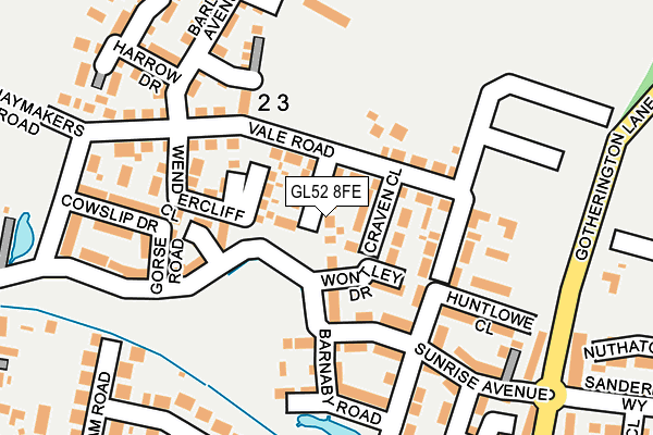 GL52 8FE map - OS OpenMap – Local (Ordnance Survey)