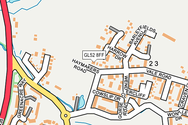 GL52 8FF map - OS OpenMap – Local (Ordnance Survey)