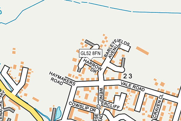 GL52 8FN map - OS OpenMap – Local (Ordnance Survey)