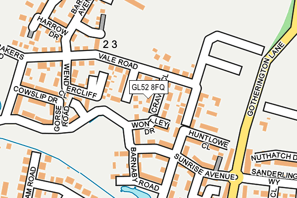 GL52 8FQ map - OS OpenMap – Local (Ordnance Survey)