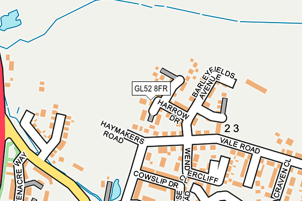 GL52 8FR map - OS OpenMap – Local (Ordnance Survey)