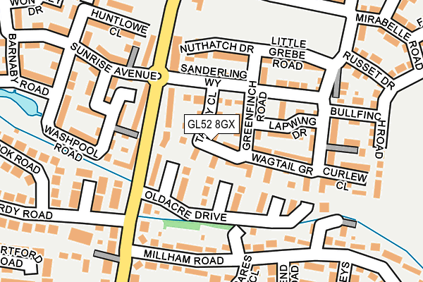 GL52 8GX map - OS OpenMap – Local (Ordnance Survey)