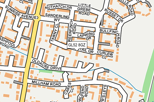 GL52 8GZ map - OS OpenMap – Local (Ordnance Survey)