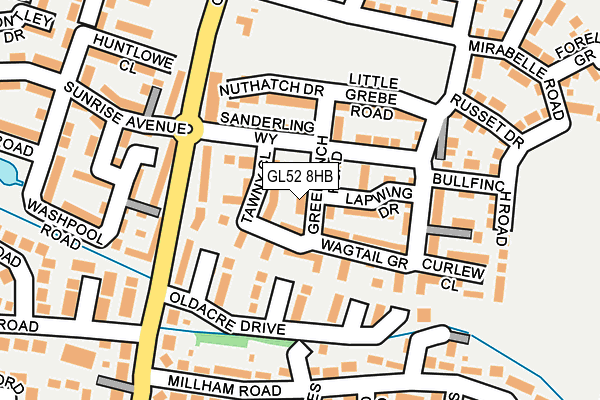 GL52 8HB map - OS OpenMap – Local (Ordnance Survey)
