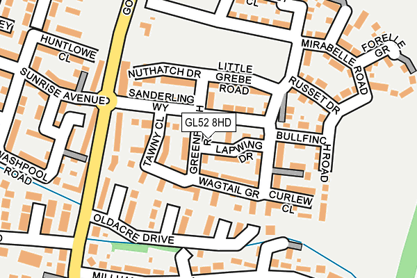 GL52 8HD map - OS OpenMap – Local (Ordnance Survey)