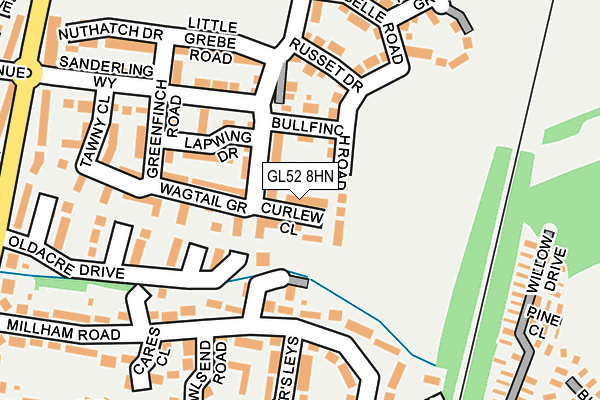 GL52 8HN map - OS OpenMap – Local (Ordnance Survey)