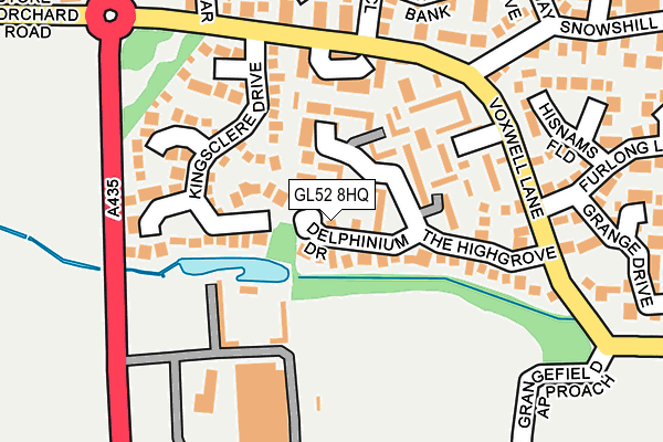 GL52 8HQ map - OS OpenMap – Local (Ordnance Survey)