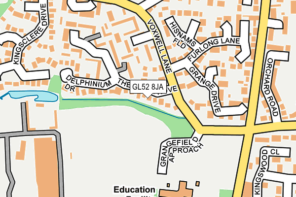 GL52 8JA map - OS OpenMap – Local (Ordnance Survey)