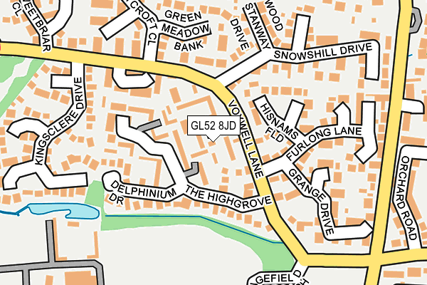 GL52 8JD map - OS OpenMap – Local (Ordnance Survey)