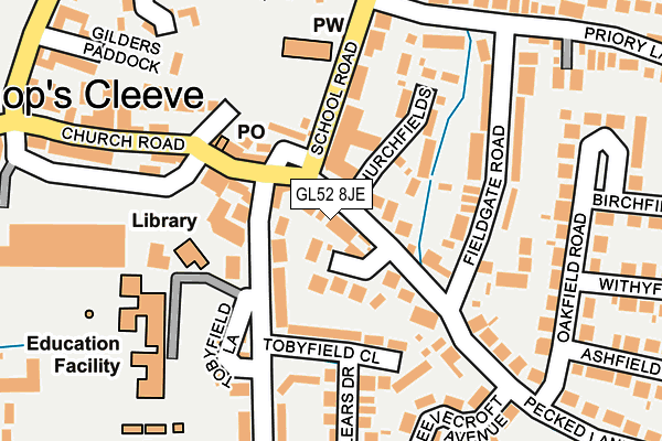 GL52 8JE map - OS OpenMap – Local (Ordnance Survey)