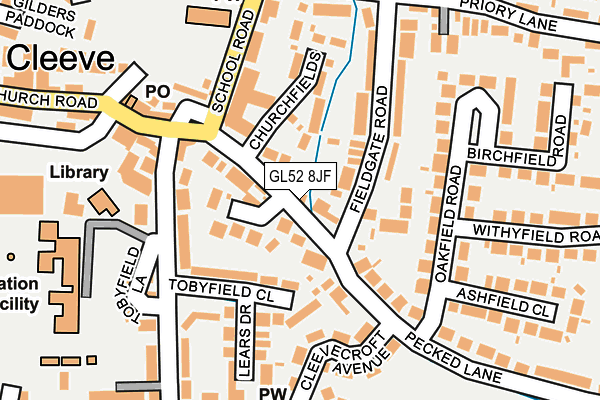 GL52 8JF map - OS OpenMap – Local (Ordnance Survey)