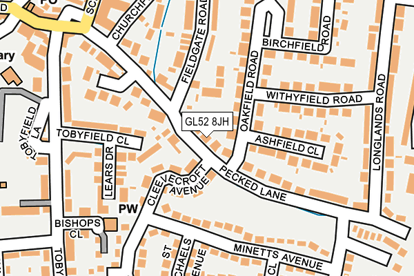 GL52 8JH map - OS OpenMap – Local (Ordnance Survey)