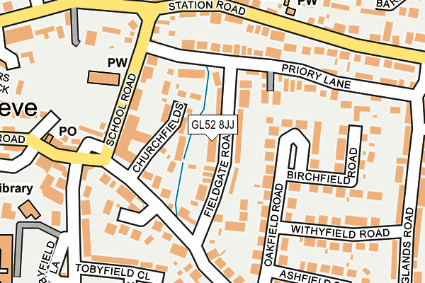 GL52 8JJ map - OS OpenMap – Local (Ordnance Survey)