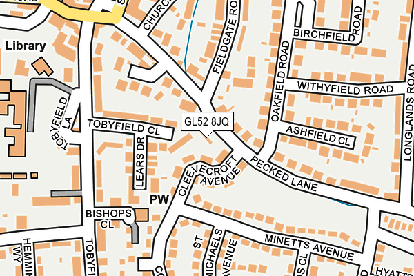 GL52 8JQ map - OS OpenMap – Local (Ordnance Survey)