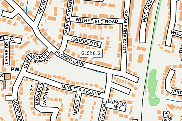GL52 8JS map - OS OpenMap – Local (Ordnance Survey)