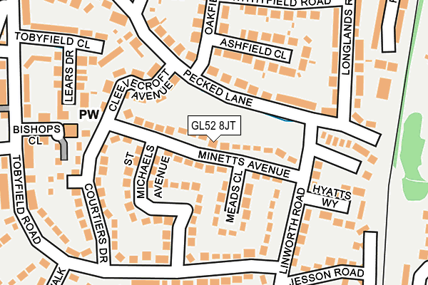 GL52 8JT map - OS OpenMap – Local (Ordnance Survey)