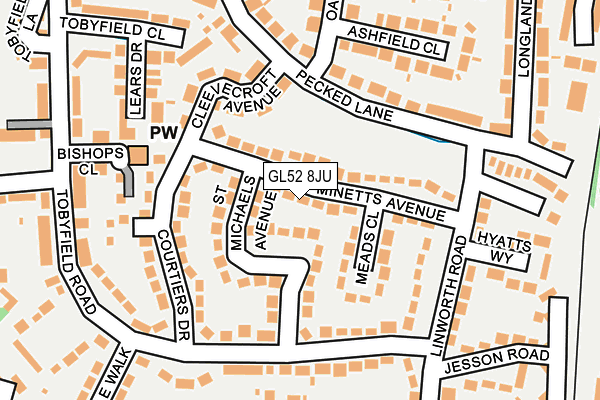 GL52 8JU map - OS OpenMap – Local (Ordnance Survey)