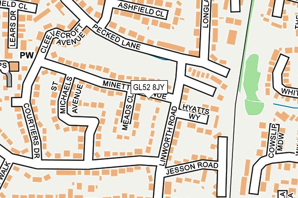 GL52 8JY map - OS OpenMap – Local (Ordnance Survey)